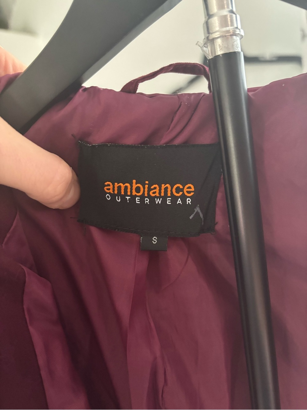 Ambiance Outerwear Adjustable Maroon Hooded Utility Jacket Fall Women’s Small - Picture 5 of 10